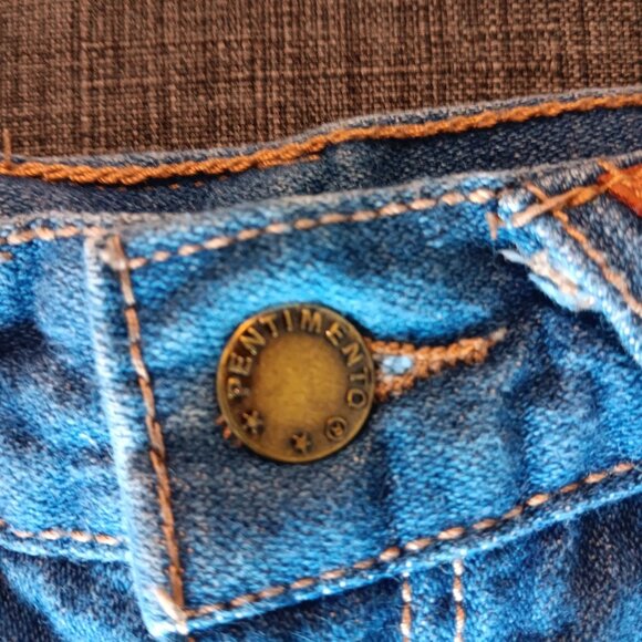 Vintage Pentimento Women's Jeans Denim Leather Accents XXS 70s - Picture 8 of 11